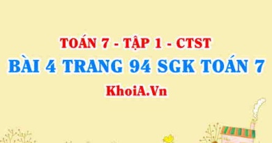 Bài 4 trang 94 SGK Toán 7 tập 1 Chân trời sáng tạo